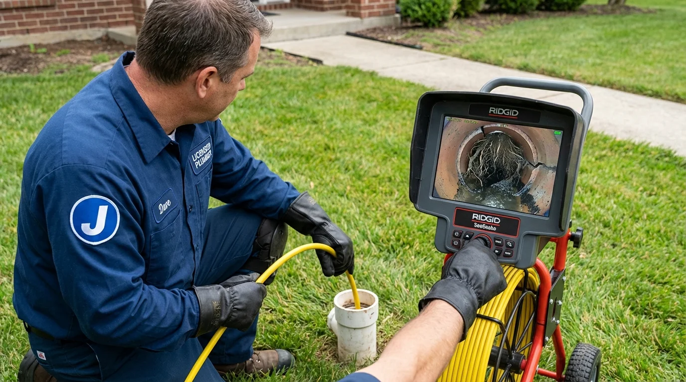 Sewer camera inspection being performed by Johns Plumbing LLC in Mastic